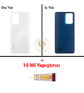 Xiaomi Redmi Note 12 Pro Plus 5G - Lenssiz Beyaz Arka Pil Kapağı Batarya Kapağı + B-7000 Yapıştırıcı