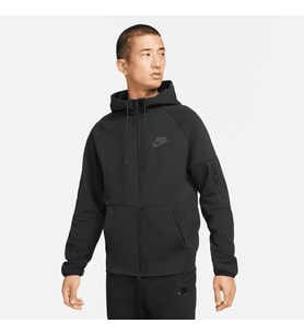 Sportswear Tech Essentials Erkek Siyah Tam Fermuarlı Kapüşonlu Üst