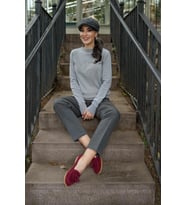 Styleboom X Peraluna CHELSEA PULLOVER Bisiklet Yaka Standart Kesim Kadın Triko Kazak - Gri