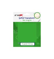 İnox Şeffaf Yapışkanlı Not Kağıdı 75x75 Yeşil 50'li