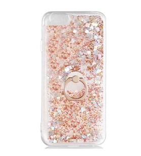 Uyumlu Model Apple iPhone 6 6S Kılıf İçi Sıvılı Yüzüklü Kapak (Gold)