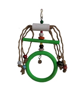 Halkalı İpli Boncuklu Kuş Oyuncağı 10 / 20 cm