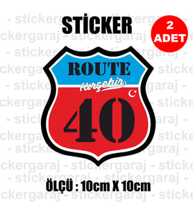 40 kırkşehir memleket rota gidiş etiket sticker çıkartma - 2 adet - motosiklet araba otomobil kamyon kamyonet cam uyumlu