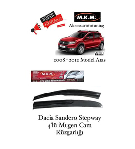 Dacıa Sandero Stepway 2008 - 2012 Model 4'Lü Mugen Cam Rüzgarlıgı