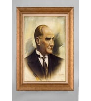 Çerçeveli Paspartulu Atatürk Tablo a272 (Gold)