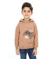 Toontoy Erkek Çocuk Baskılı Sweatshirt (Kahverengi)