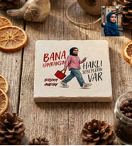 Kişiye Özel Karikatürlü Bana Hayransın Bardak Altlığı Doğum Günü Hediyesi