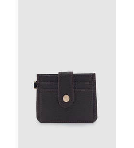 Fione Çıtçıt Kapamalı 6 Bölmeli Çıkarılabilir Anahtarlıklı Mini Kadın Cüzdan Bordo