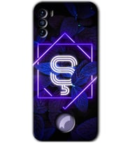 Reeder S19 Max Pro S Kılıf HD Desen Baskılı Arka Kapak - Dark Neon Yaprak Ş Harfi