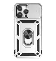 Newface Apple iPhone 14 Pro Kılıf Pars Lens Yüzüklü Silikon - Gümüş