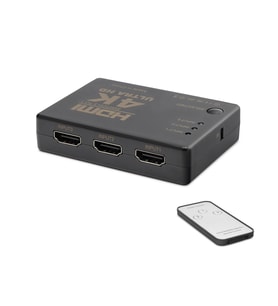 Hdmi Switch 4K Kumandalı 3 In 1 Out - Siyah HDX1308