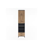 Hyperion Dolap 5 Raflı 3 Çekmeceli 2 Kapaklı 60x44x243 Antrasit-Çam