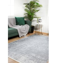 Dijital Kaymaz Yıkanabilir Gri Minimalist Salon Halısı Mutfak Halısı Koridor Halısı Yolluk HLN793
