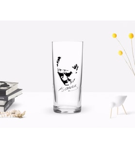BK Home Renkli Baskılı Atatürk Temalı Rakı Bardağı-25 (Beyaz)
