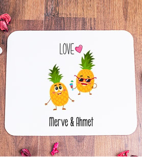 Kişiye Özel Sevimli Ananaslar Mouse Pad