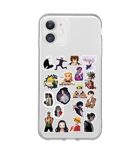 Iphone 11 Uyumlu Anime Sticker Tasarımlı Şeffaf Telefon Kılıfı