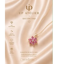 Up Atelier 925 Ayar Gümüş İthal Zincirli Pempe Lotus Çiçeği Kolye
