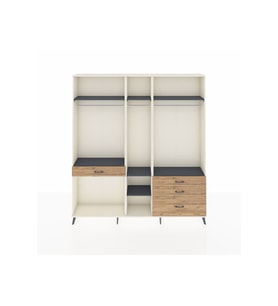 Arges Dolap 7 Raflı 4 Çekmeceli 3 Askılı 220x30x243 Aytaşı-Antrasit/Çam