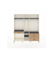 Arges Dolap 7 Raflı 4 Çekmeceli 3 Askılı 220x30x243 Aytaşı-Antrasit/Çam