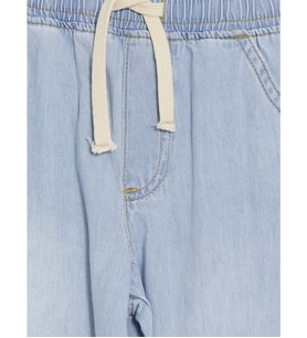 LCW Kids İndigo Bağcıklı Wide Leg Fit Erkek Çocuk Jean Pantolon