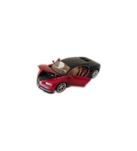 Bugatti Chiron 1/24-27 Ölçek Kırmızı-siyah Model Oyuncak Araba