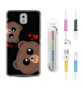 Samsung Note 3 4 5 8 9 20 Ultra 10 Lite Kılıf Kablo Koruma Spiral Silikon Love Animals 1780