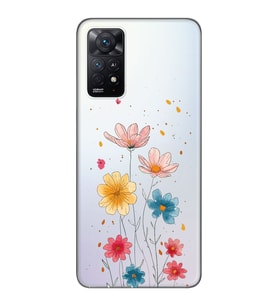 Xiaomi Redmi Note 12 PRO 4G Uyumlu Çiçek Tasarımlı Şeffaf Telefon Kılıfı