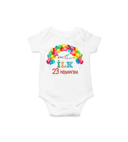 İlk 23 Nisan Özel Tasarım Bebek Zıbın Pamuklu Çıtçıtlı Body