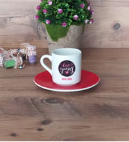 Love Yourself Türk Kahvesi Fincanı Kırmızı Motto