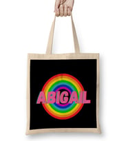 Abigail -Name personalized Custom - vintage Retro Rainbow Style Design Gift Baby-Gift For Her Bez Çanta Uzun Saplı