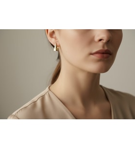 XUPING JEWELRY 14 Ayar Altın Kaplama, Ok Uçlu Küpe