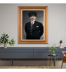Altın Varaklı Paspartulu Çerçeveli Tablo rv1086