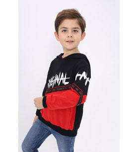 Toontoy Erkek Çocuk Original Baskılı Sweatshirt (Kırmızı)