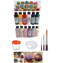 Taş Boyama Seti 6 Ana Renk 6 Pastel Renk  Set 1 Paket