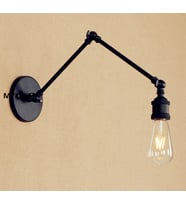 MYLİGHTS RETRO RUSTİK   MAT SİYAH  METAL  AKROBAT APLİK  OKUMA LAMBASI Siyah