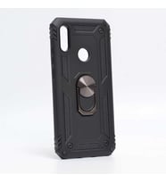 Huawei Y6S 2019 Kılıf Metal For Car Yüzüklü Standlı Military Ring Serisi (Siyah)