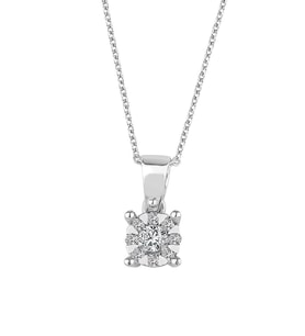 0.18 Karat Pırlanta Coronet Kolye (Beyaz)