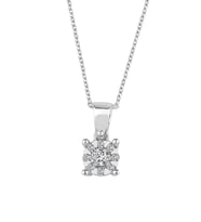 0.18 Karat Pırlanta Coronet Kolye (Beyaz)