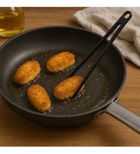Kızartma Maşası, 1 Adet, Silikon, 29 cm, Siyah, BPA Free