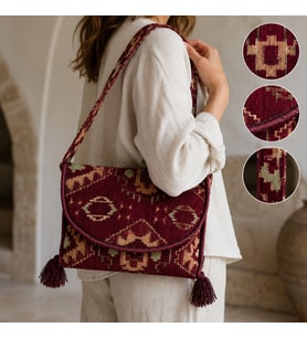 BK Gift El Yapımı Otantik Türk Kilim Omuz Çantası -7, Günlük, Kitap, Tablet, Plaj ve Seyahat Çantası