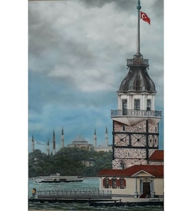 Galata Kulesi Tasarımlı Ahşap Poster
