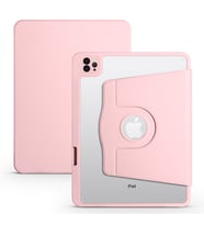 Apple iPad Air 11 2025 M3 Uyumlu Kılıf Zore Termik Kalem Bölmeli Dönebilen Standlı Kılıf (Pembe)
