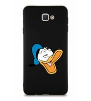 Samsung Galaxy J7 Prime 2 Soft Premier Kapak Donald Duck-E Tasarımlı Silikon Kılıf - Siyah (Şeffaf)
