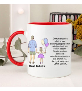 Canım Babam Babalar Günü  Kupa Bardak (Kırmızı)