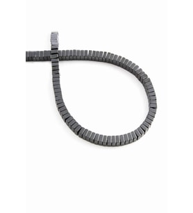 Hematit Doğal Taş Parlak Füme Dore Kesim 4x2mm Dizi [AA]