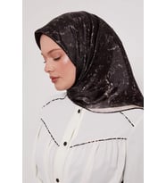 Levidor Kristal Eşarp Bulut Batik Siyah