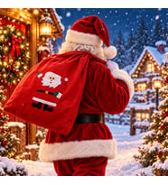 NOEL BABA ÇUVALI 1 ADET NOEL BABA HEDİYE ÇUVALI BÜYÜK BOY 70X50 CM