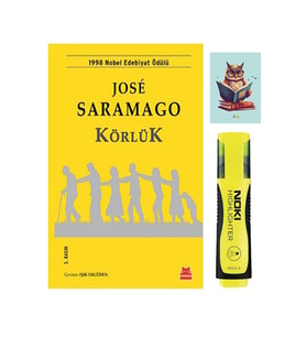 Körlük 9786052980811 - Jose Saramago - Kırmızı Kedi - Sarı Fosforlu Kalem - Not Defterli Seti (Renksiz)