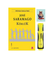 Körlük 9786052980811 - Jose Saramago - Kırmızı Kedi - Sarı Fosforlu Kalem - Not Defterli Seti (Renksiz)