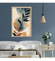 Tekli Ahşap Lamine Çerçeveli Mdf Tablo Soyut Soft Tasarım (Ahşap)